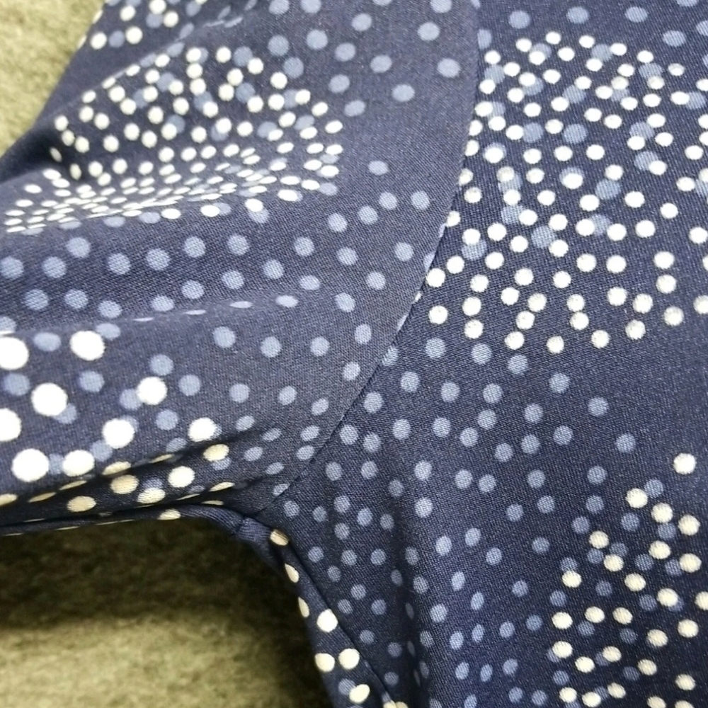 Valerie Stevens Women's Blue, With White Polka Dot, 3/4 Sleeve Size S Top Blouse - Picture 5 of 16